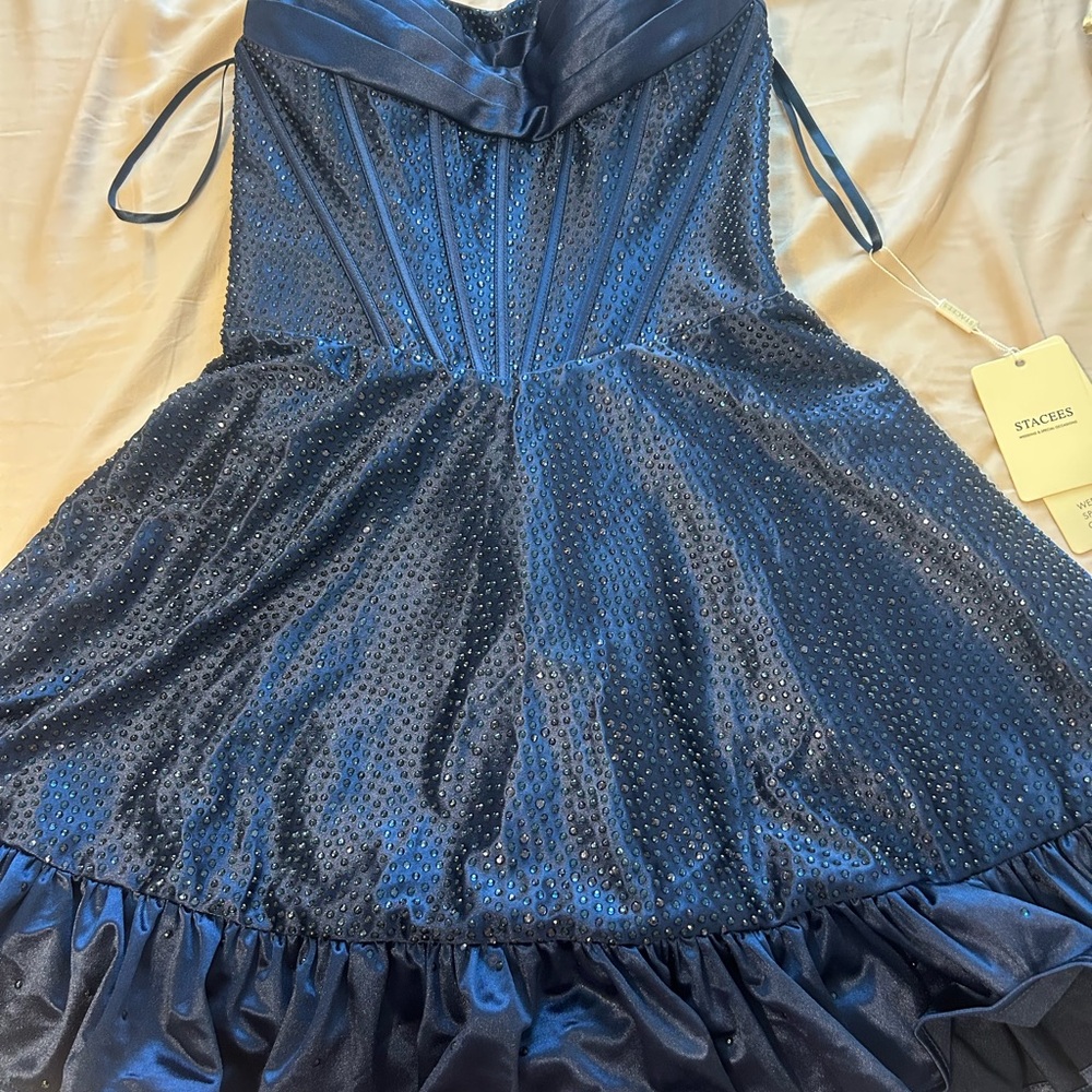 Embellished Stacees Mini Dress